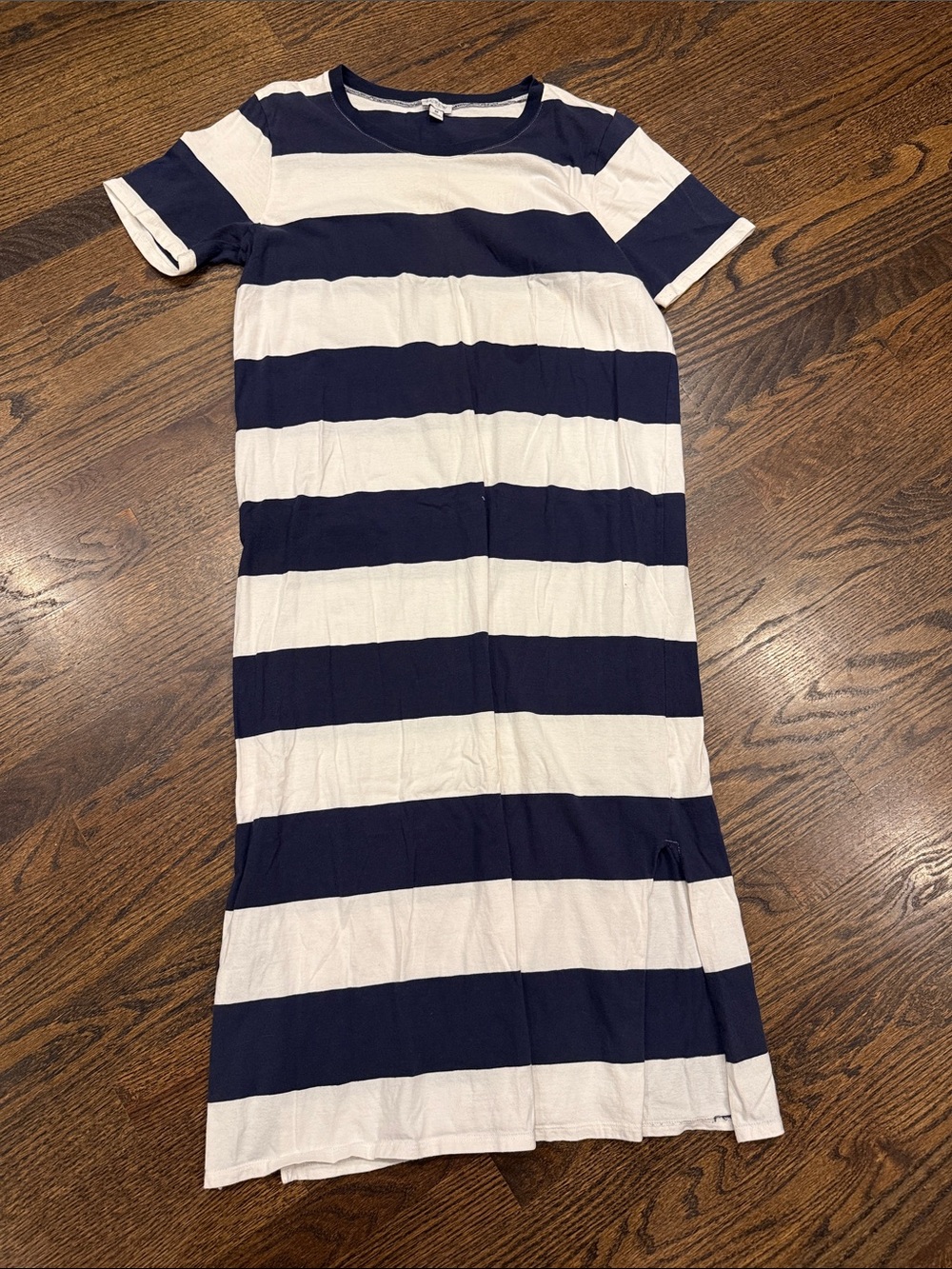 J.crew woman’s medical m dressNavy and White Striped Knit Dress